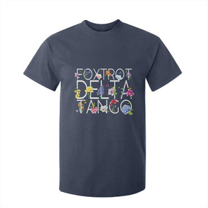 Subtle FDT Floral T Shirt For Kid Foxtrot Delta Tango Flower Resist TS10 Navy Print Your Wear