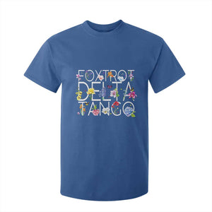Subtle FDT Floral T Shirt For Kid Foxtrot Delta Tango Flower Resist TS10 Royal Blue Print Your Wear