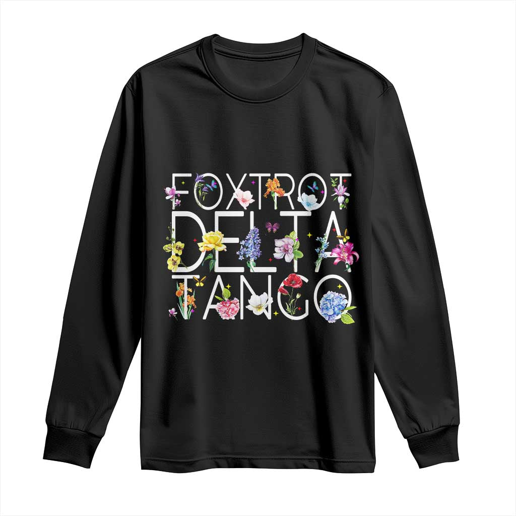 Subtle FDT Floral Long Sleeve Shirt Foxtrot Delta Tango Flower Resist TS10 Black Print Your Wear