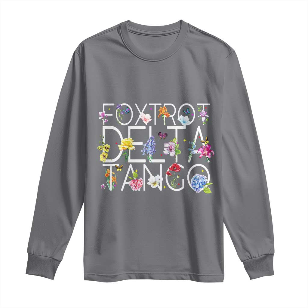 Subtle FDT Floral Long Sleeve Shirt Foxtrot Delta Tango Flower Resist TS10 Charcoal Print Your Wear