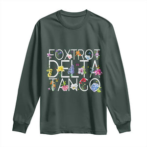 Subtle FDT Floral Long Sleeve Shirt Foxtrot Delta Tango Flower Resist TS10 Dark Forest Green Print Your Wear