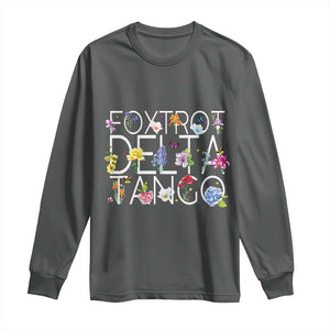 Subtle FDT Floral Long Sleeve Shirt Foxtrot Delta Tango Flower Resist TS10 Dark Heather Print Your Wear