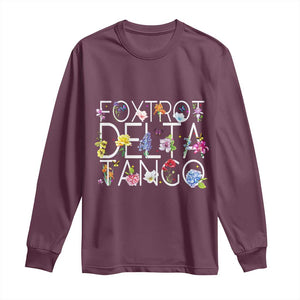Subtle FDT Floral Long Sleeve Shirt Foxtrot Delta Tango Flower Resist TS10 Maroon Print Your Wear