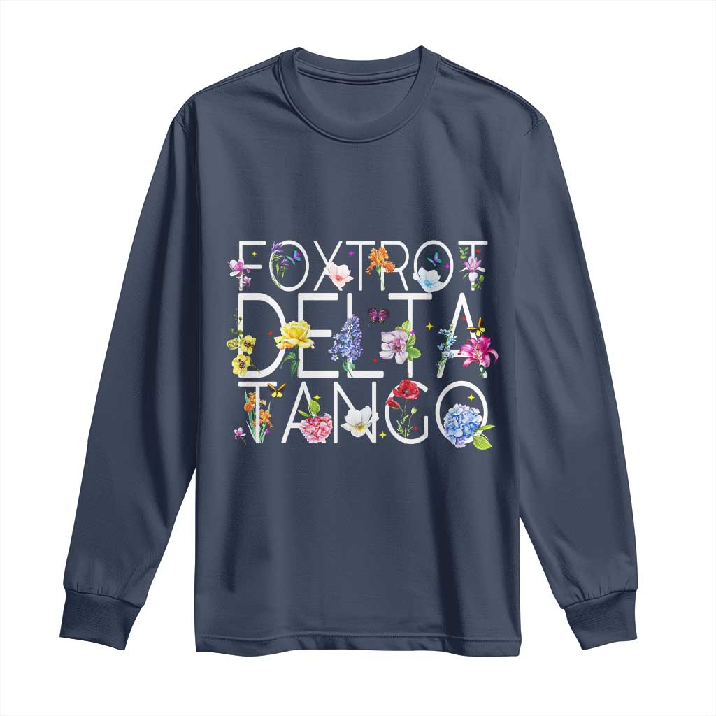 Subtle FDT Floral Long Sleeve Shirt Foxtrot Delta Tango Flower Resist TS10 Navy Print Your Wear