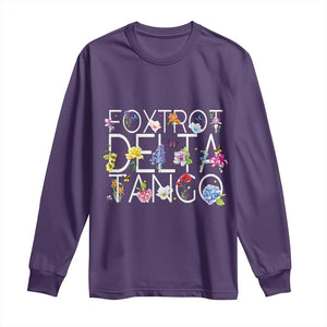 Subtle FDT Floral Long Sleeve Shirt Foxtrot Delta Tango Flower Resist TS10 Purple Print Your Wear
