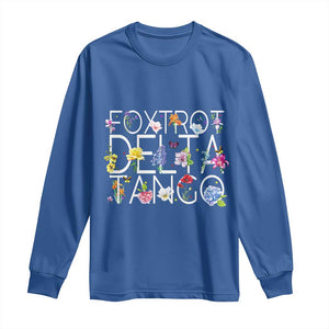 Subtle FDT Floral Long Sleeve Shirt Foxtrot Delta Tango Flower Resist TS10 Royal Blue Print Your Wear