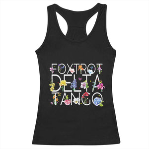 Subtle FDT Floral Racerback Tank Top Foxtrot Delta Tango Flower Resist TS10 Black Print Your Wear