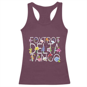 Subtle FDT Floral Racerback Tank Top Foxtrot Delta Tango Flower Resist TS10 Maroon Print Your Wear