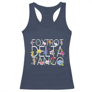 Subtle FDT Floral Racerback Tank Top Foxtrot Delta Tango Flower Resist TS10 Navy Print Your Wear