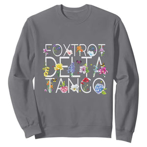 Subtle FDT Floral Sweatshirt Foxtrot Delta Tango Flower Resist TS10 Charcoal Print Your Wear