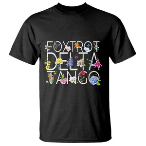 Subtle FDT Floral T Shirt Foxtrot Delta Tango Flower Resist TS10 Black Print Your Wear