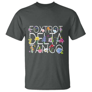 Subtle FDT Floral T Shirt Foxtrot Delta Tango Flower Resist TS10 Dark Heather Print Your Wear