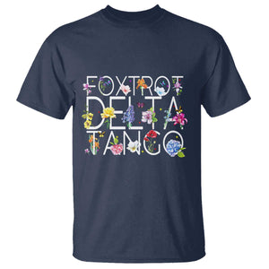 Subtle FDT Floral T Shirt Foxtrot Delta Tango Flower Resist TS10 Navy Print Your Wear