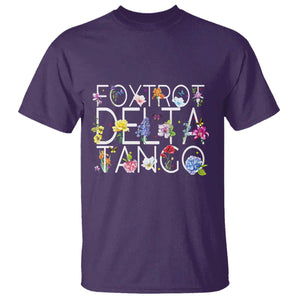 Subtle FDT Floral T Shirt Foxtrot Delta Tango Flower Resist TS10 Purple Print Your Wear