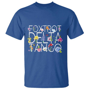 Subtle FDT Floral T Shirt Foxtrot Delta Tango Flower Resist TS10 Royal Blue Print Your Wear
