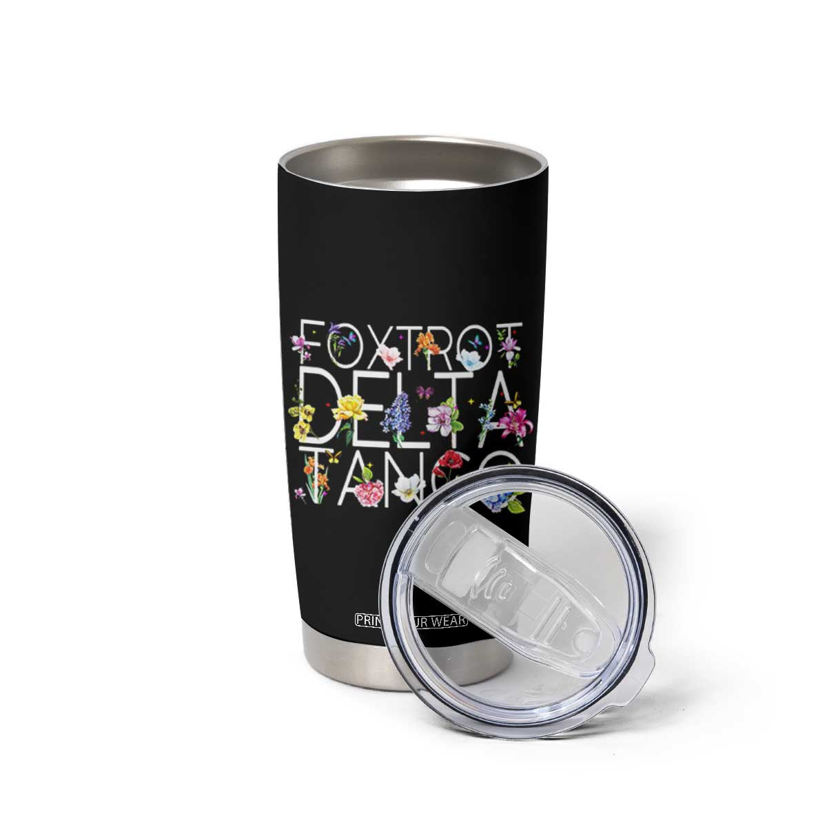 Subtle FDT Floral Tumbler Cup Foxtrot Delta Tango Flower Resist TS10 Print Your Wear