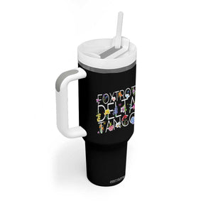 Subtle FDT Floral Tumbler With Handle Foxtrot Delta Tango Flower Resist TS10 Print Your Wear
