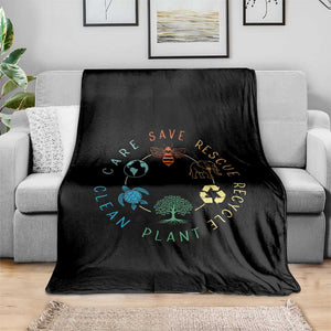 Earth Day Environment Throw Blanket Save Bees Rescue Animals Recycle Plastic TS10 Print Your Wear