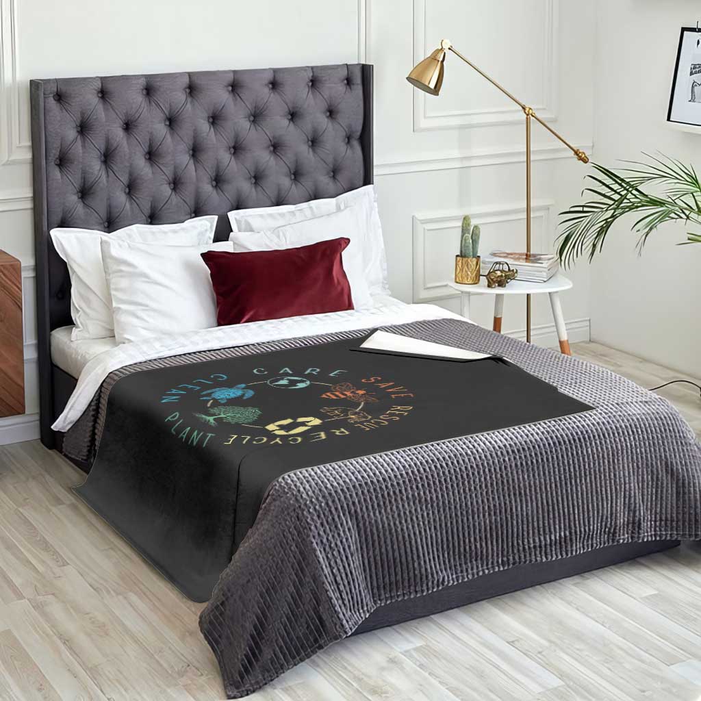 Earth Day Environment Throw Blanket Save Bees Rescue Animals Recycle Plastic TS10 Print Your Wear
