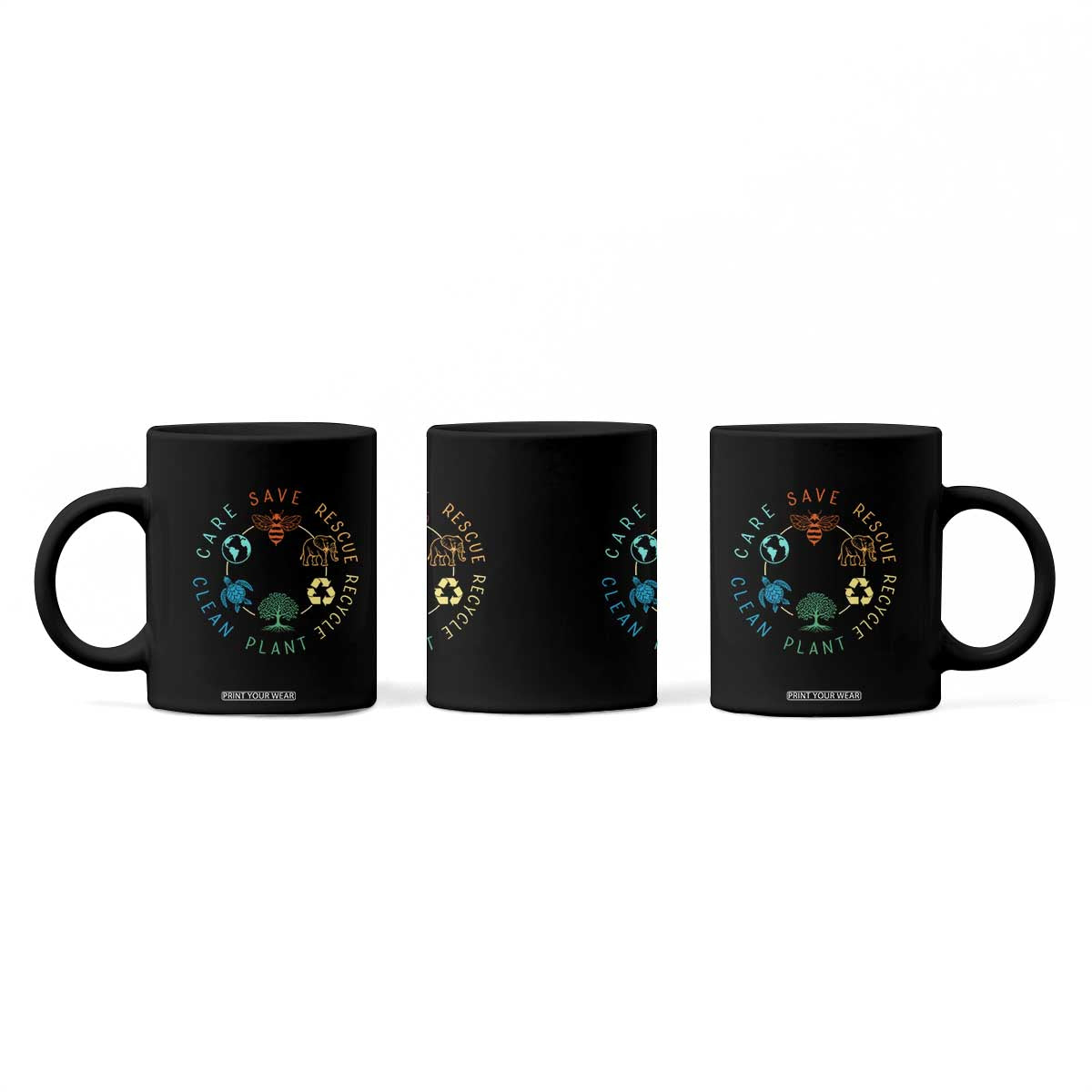 Earth Day Environment Coffee Mug Save Bees Rescue Animals Recycle Plastic TS10 Print Your Wear