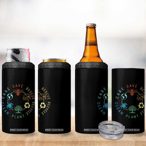 Earth Day Environment 4 in 1 Can Cooler Tumbler Save Bees Rescue Animals Recycle Plastic TS10 Print Your Wear