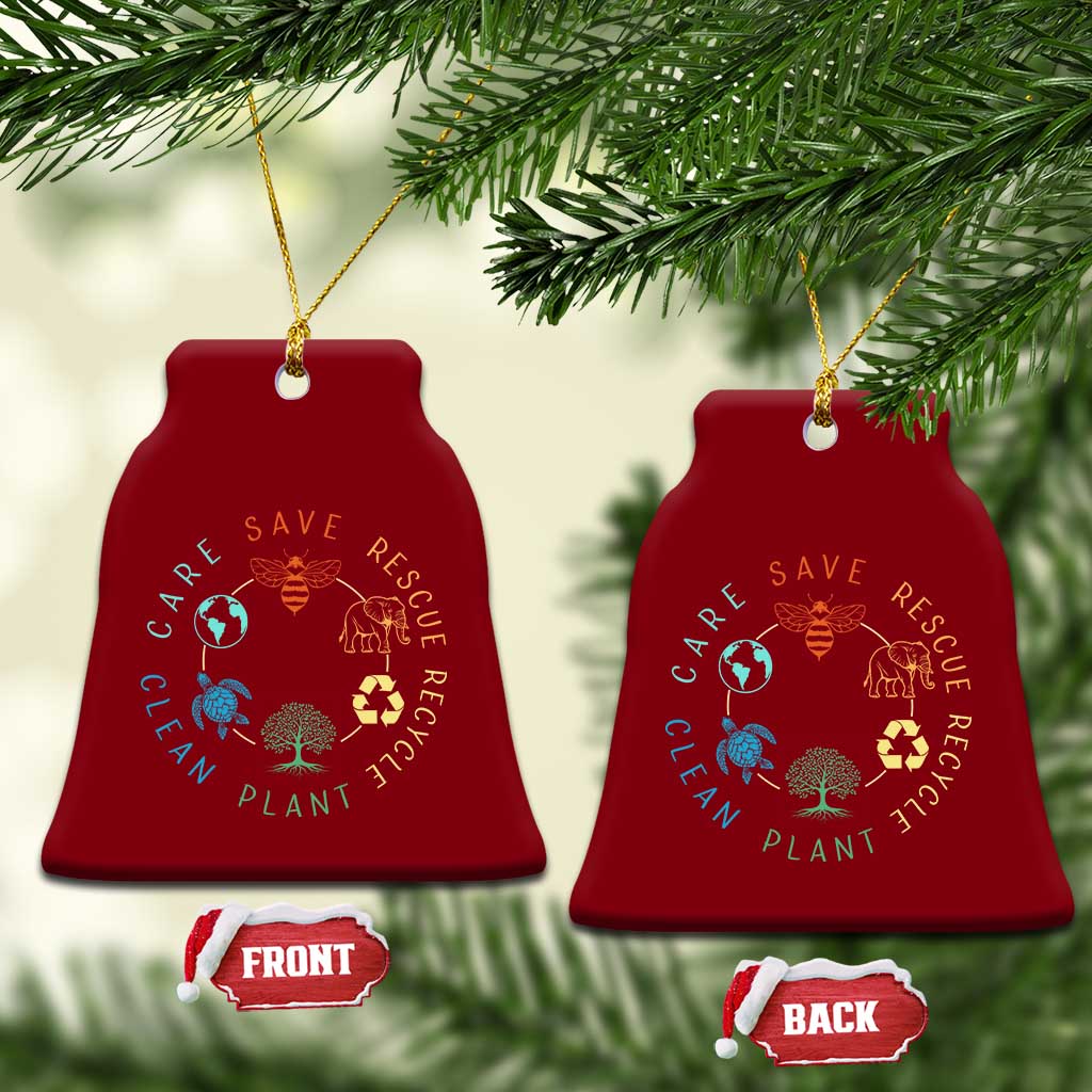 Earth Day Environment Ceramic Ornament Save Bees Rescue Animals Recycle Plastic TS10 Print Your Wear