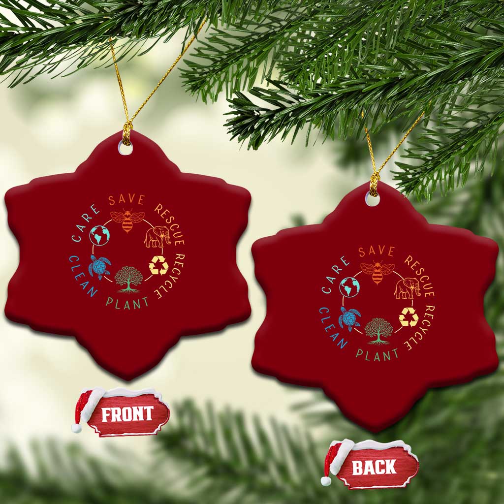 Earth Day Environment Ceramic Ornament Save Bees Rescue Animals Recycle Plastic TS10 Print Your Wear
