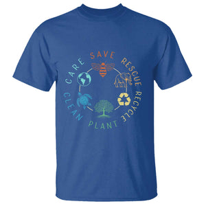 Earth Day Environment T Shirt Save Bees Rescue Animals Recycle Plastic TS10 Royal Blue Print Your Wear