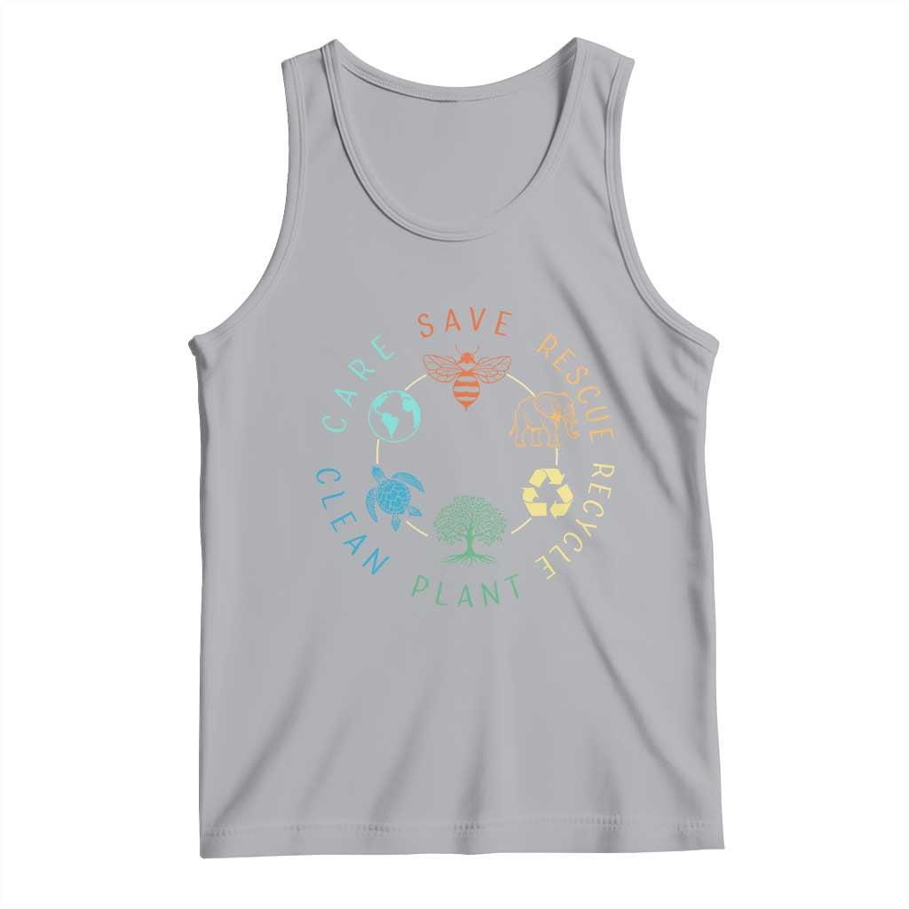Earth Day Environment Tank Top Save Bees Rescue Animals Recycle Plastic TS10 Athletic Heather Print Your Wear
