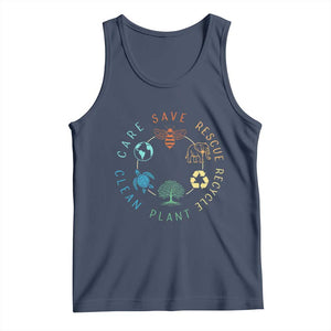 Earth Day Environment Tank Top Save Bees Rescue Animals Recycle Plastic TS10 Navy Print Your Wear