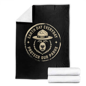 Earth Day Protect Our Parks Throw Blanket Vintage Retro Bear TS10 Black Print Your Wear