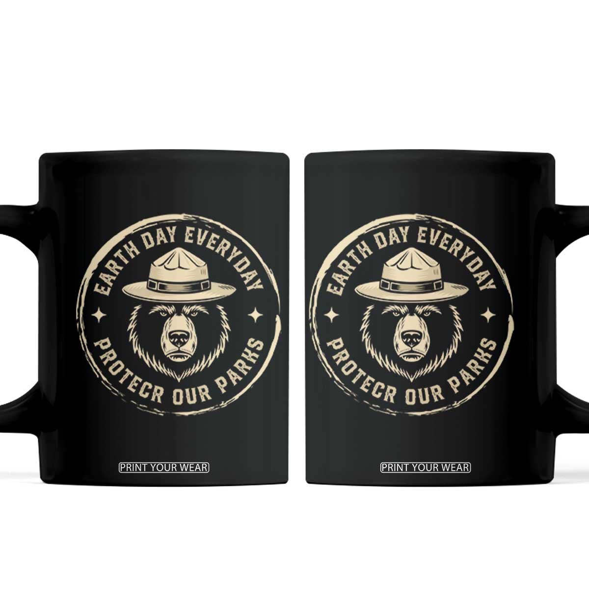 Earth Day Protect Our Parks Coffee Mug Vintage Retro Bear TS10 Black Print Your Wear