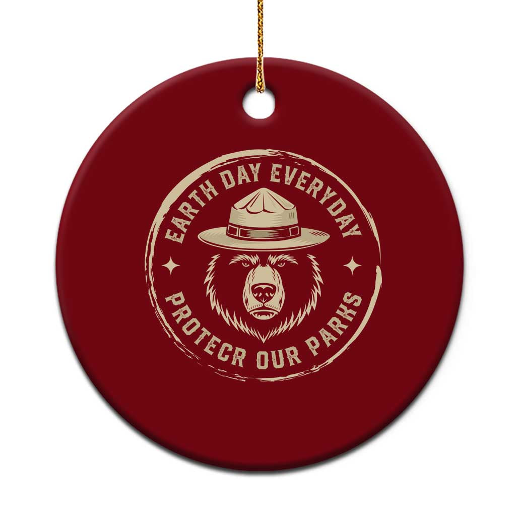 Earth Day Protect Our Parks Ceramic Ornament Vintage Retro Bear TS10 1pc Red Print Your Wear