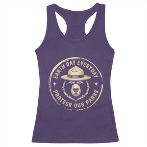 Earth Day Protect Our Parks Racerback Tank Top Vintage Retro Bear TS10 Purple Print Your Wear