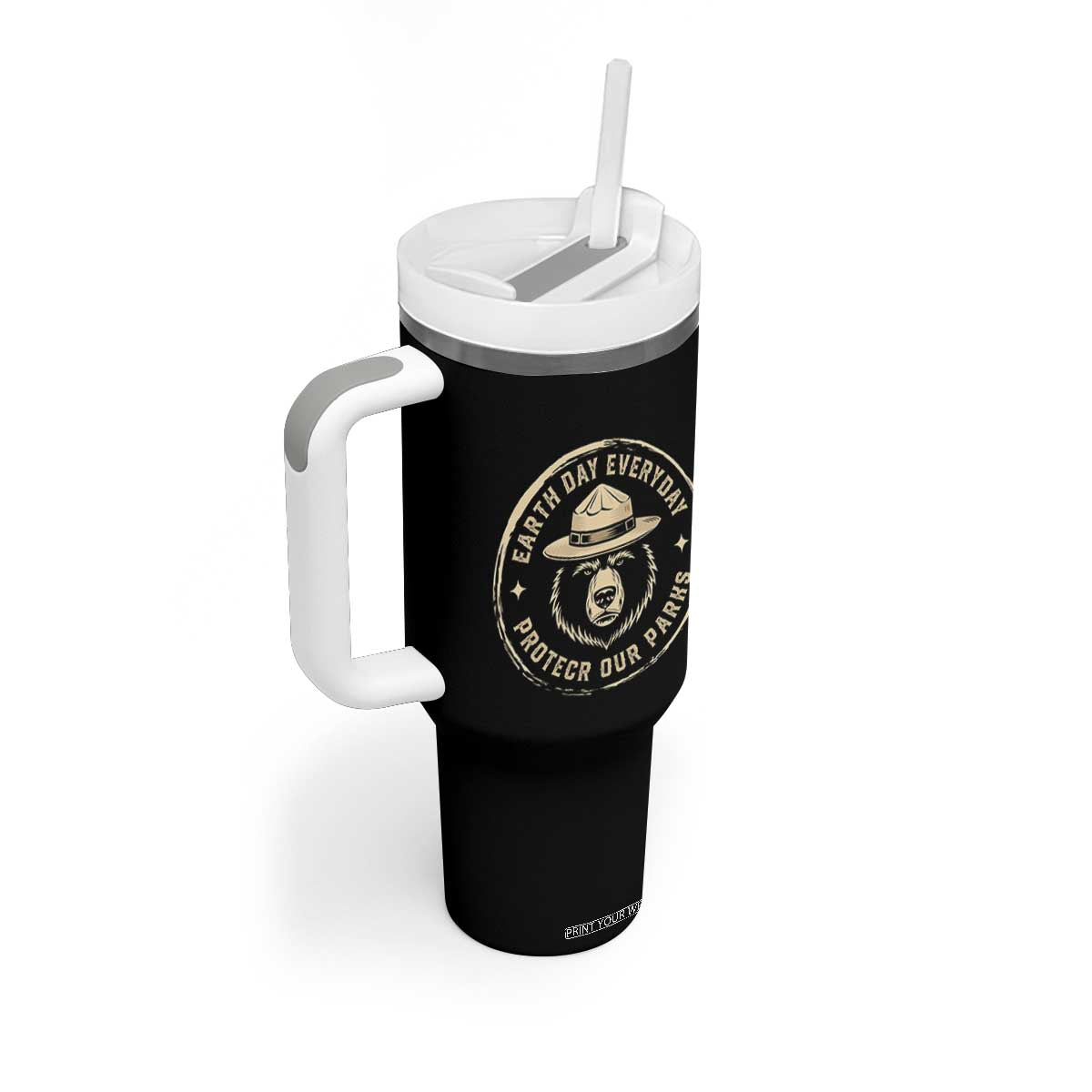 Earth Day Protect Our Parks Tumbler With Handle Vintage Retro Bear TS10 Print Your Wear