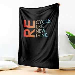 Environmental Activism Throw Blanket Recycle Reuse Renew Rethink Earth Day TS10 Print Your Wear