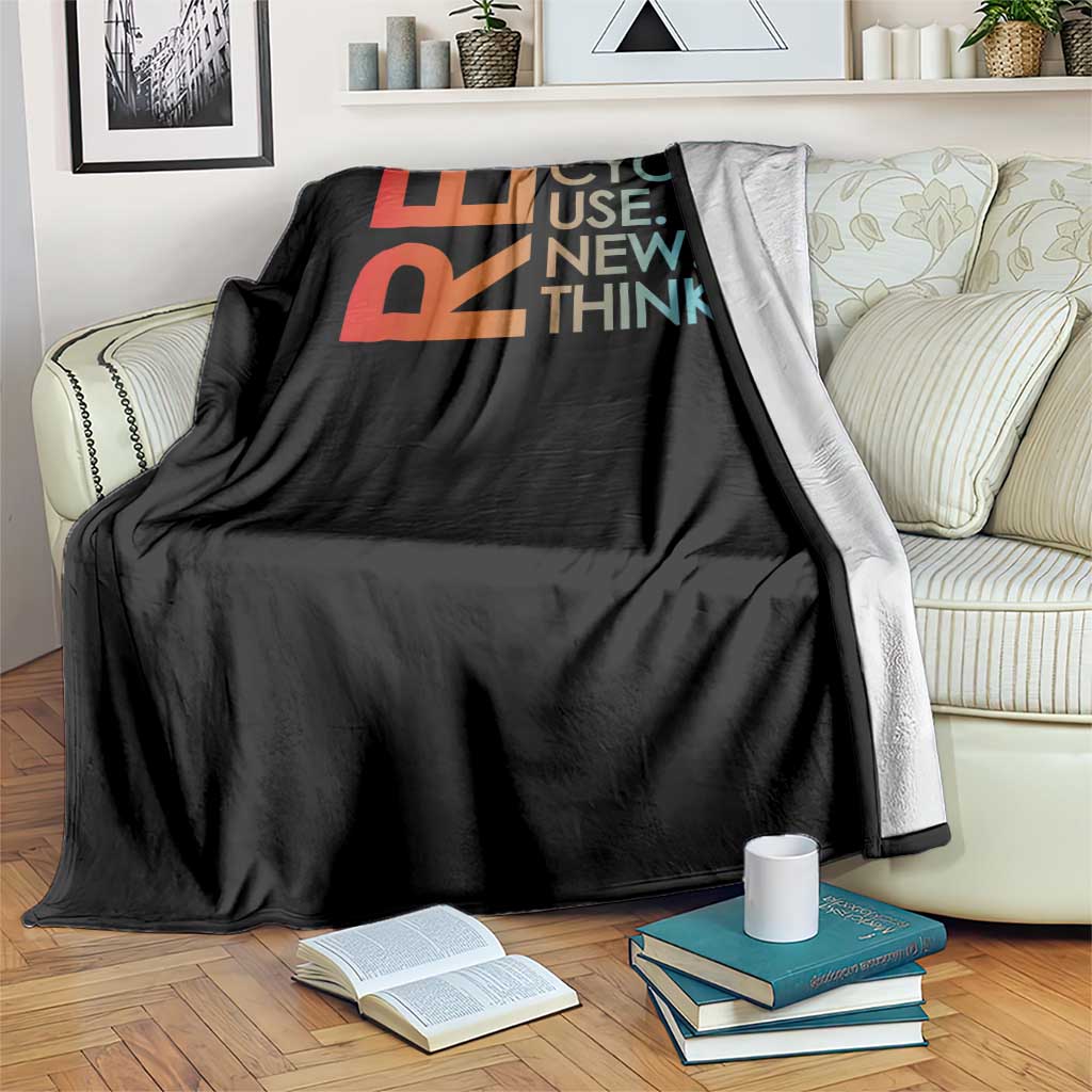 Environmental Activism Throw Blanket Recycle Reuse Renew Rethink Earth Day TS10 Print Your Wear