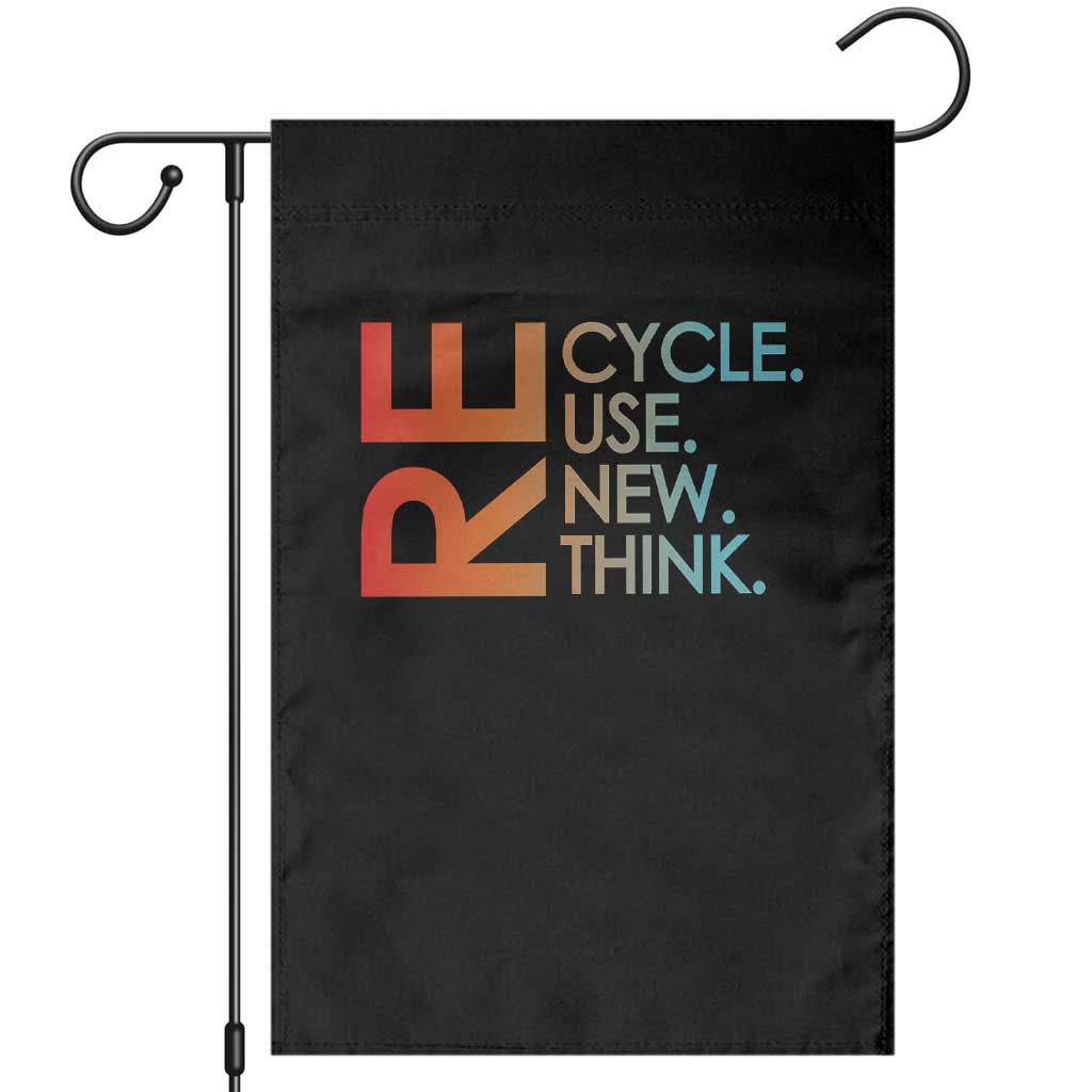 Environmental Activism Garden Flag Recycle Reuse Renew Rethink Earth Day TS10 Black Print Your Wear