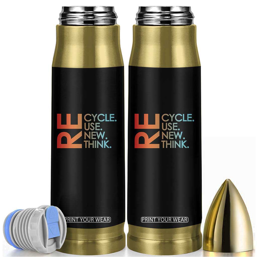 Environmental Activism Bullet Tumbler Recycle Reuse Renew Rethink Earth Day TS10 Black Print Your Wear