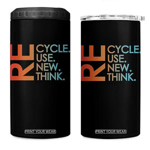Environmental Activism 4 in 1 Can Cooler Tumbler Recycle Reuse Renew Rethink Earth Day TS10 One Size: 16 oz Black Print Your Wear
