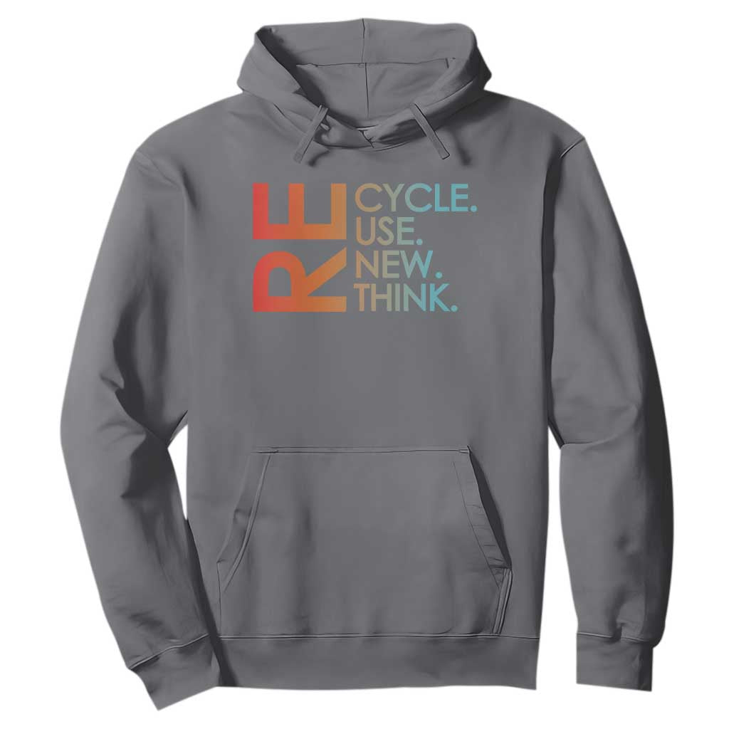 Environmental Activism Hoodie Recycle Reuse Renew Rethink Earth Day TS10 Charcoal Print Your Wear