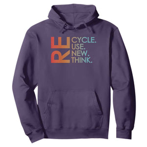 Environmental Activism Hoodie Recycle Reuse Renew Rethink Earth Day TS10 Purple Print Your Wear