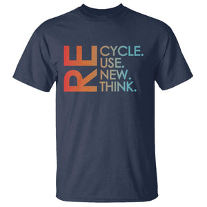 Environmental Activism T Shirt Recycle Reuse Renew Rethink Earth Day TS10 Navy Print Your Wear
