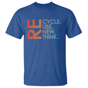 Environmental Activism T Shirt Recycle Reuse Renew Rethink Earth Day TS10 Royal Blue Print Your Wear