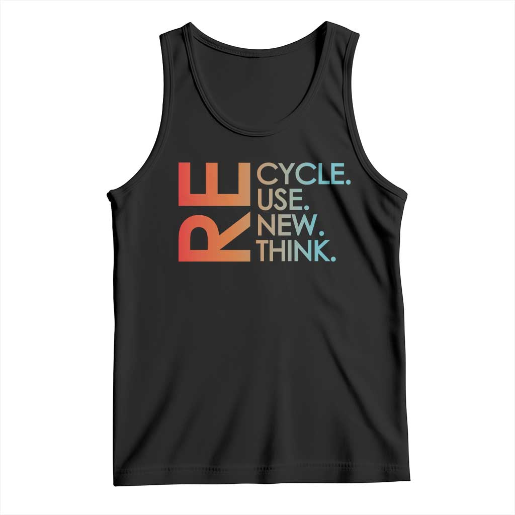 Environmental Activism Tank Top Recycle Reuse Renew Rethink Earth Day TS10 Black Print Your Wear