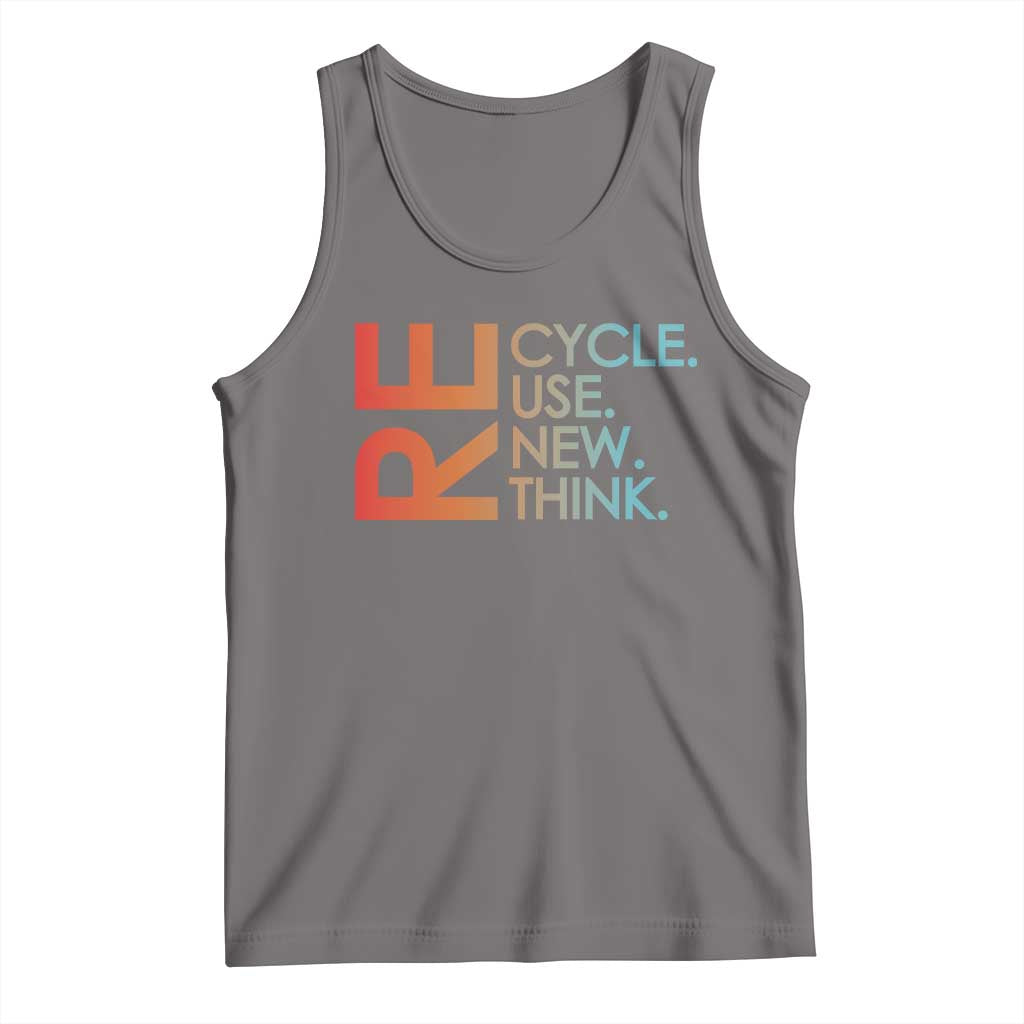 Environmental Activism Tank Top Recycle Reuse Renew Rethink Earth Day TS10 Deep Heather Print Your Wear