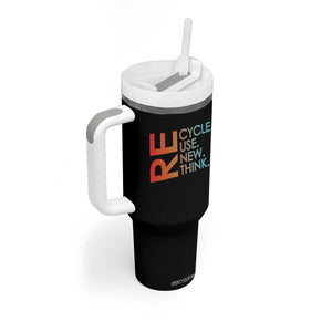 Environmental Activism Tumbler With Handle Recycle Reuse Renew Rethink Earth Day TS10 Print Your Wear