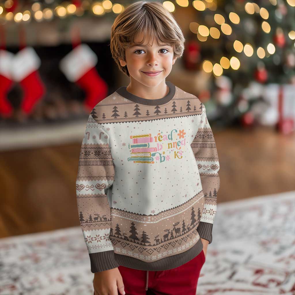 Vintage Read Banned Books Ugly Christmas Sweater TS10 Mocha Mousse Print Your Wear
