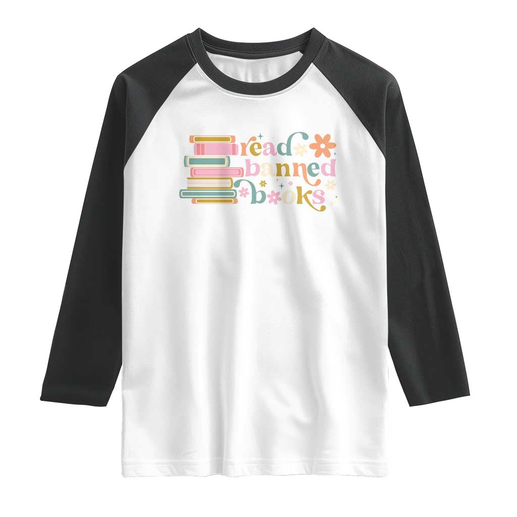 Vintage Read Banned Books Raglan Shirt TS10 White Black Print Your Wear