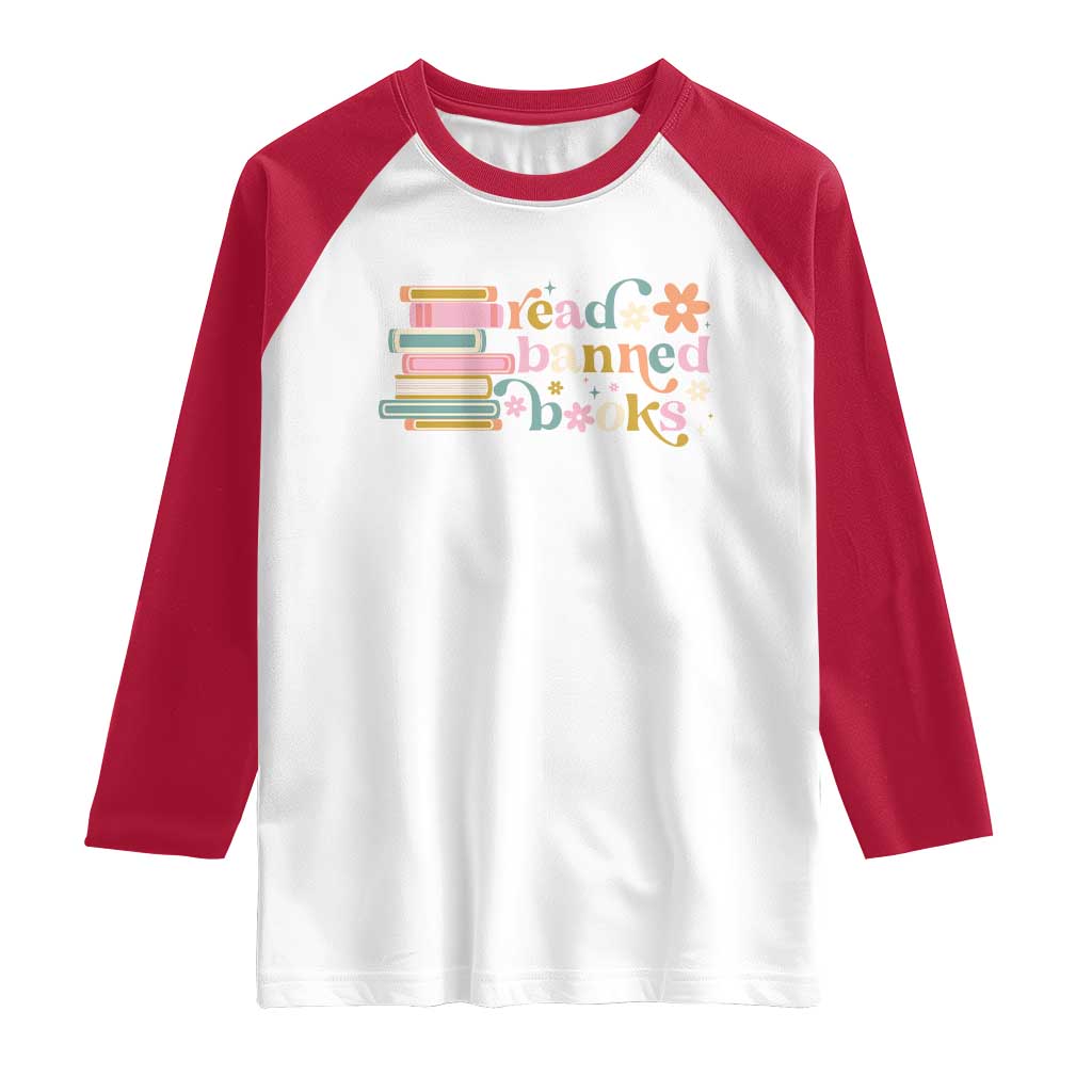 Vintage Read Banned Books Raglan Shirt TS10 White Red Print Your Wear